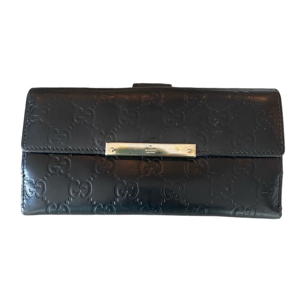 Gucci Black Guccissima Wallet w/ Dustbag & Box - Picture 2 of 12